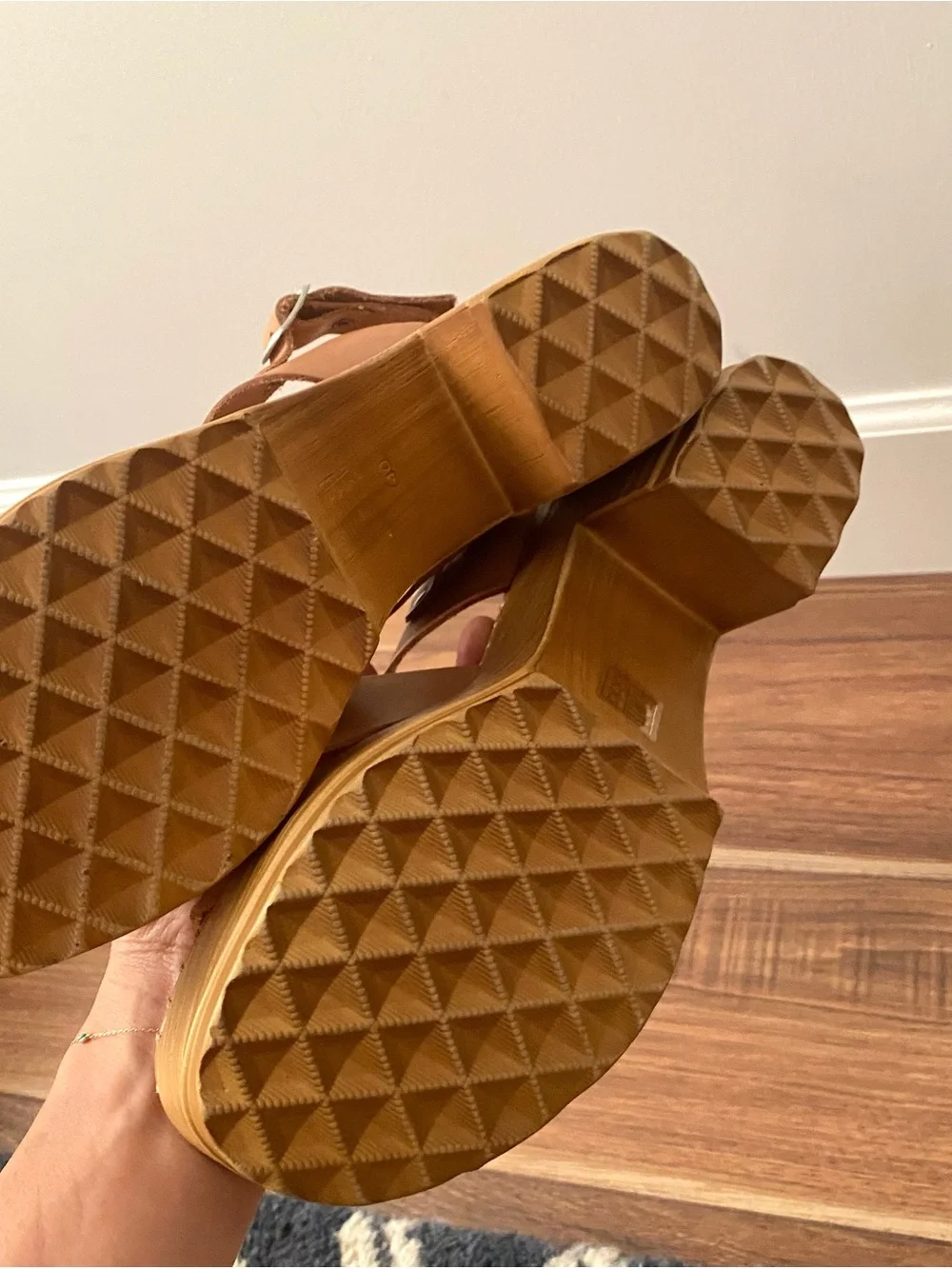 Light Tan Leather Platform Sandals - Classic Strappy Heels